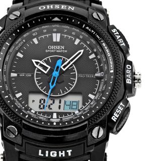 Ohsen Sportuhr Led Digital Analog Uhr Lcd Herren Quarzuhr Silikon Armbanduhr Bild