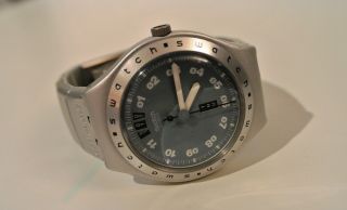 Swatch Irony Aluminium Herren Men Armband Uhr Wenig Getragen Bild