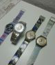 4 Originale Swatch Uhren Aus Sammlung Zwei Automatik Und 2 Mit Batterie Quartz Armbanduhren Bild 9