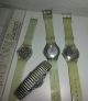 4 Originale Swatch Uhren Aus Sammlung Zwei Automatik Und 2 Mit Batterie Quartz Armbanduhren Bild 4