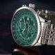 Edelstahl Fliegerchronograph Stoppuhr 8 Echten Diamanten Herrenuhr In Greenblack Armbanduhren Bild 1