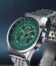 Edelstahl Fliegerchronograph Stoppuhr 8 Echten Diamanten Herrenuhr In Greenblack Armbanduhren Bild 2