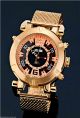 Moderne Melanaiseband Rotgold Herren Automatikwatch Vollkalenderuhr Männeruhr Armbanduhren Bild 1