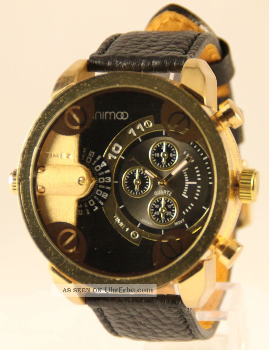 Große Xxxl Armbanduhr Von Animoo Dual Timer Leder Herrenuhr Armbanduhren Bild