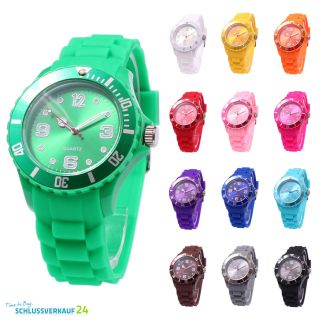 Sv24 Bunte Silikon Armbanduhr Watch Uhr Damen Herren Quarz Uhren Farbwahl Bild
