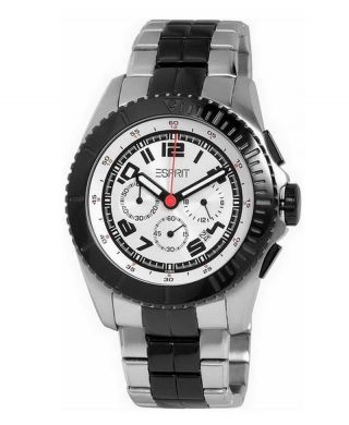 Esprit Herren - Armbanduhr Moto Silver Black Es101891003 Herrenuhr Chronograph Ovp Bild