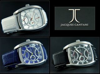 Jaques Cantani Jc - 825 - Luxus Herrenuhr Multifunktion Echtleder Armbanduhr Bild