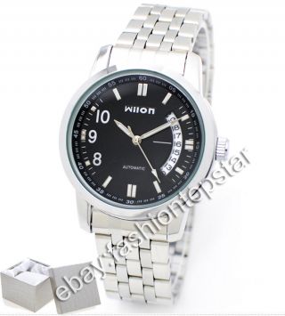 Luxury Herren Stahl Armbanduhr Uhr Schwarz Oder Weiß Case 820061 Bild