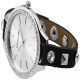 Damenwickelband Uhr Silver Strasslynett Designlederband Blac Zifferblatt Silber Armbanduhren Bild 1