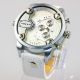 Herren Vive Xxl Armbanduhr Lederband Silber Weiß Watch Uhr 2 Uhrwerke Time2 Armbanduhren Bild 9