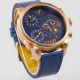 Herren Vive Xxl Armbanduhr Lederband Navyblau Kupfer Watch Uhr 3 Uhrwerke Armbanduhren Bild 1