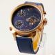 Herren Vive Xxl Armbanduhr Lederband Navyblau Kupfer Watch Uhr 3 Uhrwerke Armbanduhren Bild 8