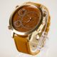 Herren Vive Xxl Armbanduhr Lederband Rose Kupfer Cognac Watch Uhr 3 Uhrwerke Armbanduhren Bild 1