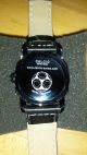 Calcio Swiss Uhr In Schwarz - Wasserdicht Und Echtes Leder Armbanduhren Bild 2