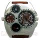 Neue Oulm Uhr Xl Russische Militär Stil Quadrat Doppelzeit Kompass Therm Braun Armbanduhren Bild 2