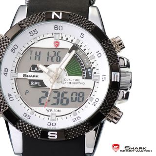 Shark Led Digitial Herrenuhr Armbanduhr Quarzuhr Quarz Uhr Dual Analog Watch Bild