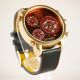 Herren Vive Xxl Armbanduhr Lederband Kupfer Bordeaux Watch Uhr 3 Uhrwerke Armbanduhren Bild 3