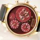 Herren Vive Xxl Armbanduhr Lederband Kupfer Bordeaux Watch Uhr 3 Uhrwerke Armbanduhren Bild 4