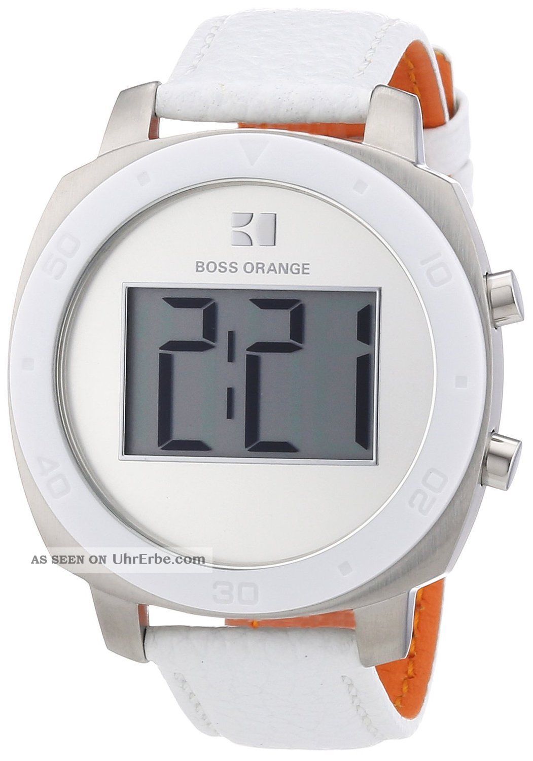 Hugo Boss Orange Design Digital Leder Weiß Damenuhr,  Herrenuhr 1502294 €150,  - Armbanduhren Bild