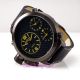 Armbanduhr Gelb Militär Marineblau Offizier Schwarz Leder 3 Zeitzonen Ziffernbl Armbanduhren Bild 1