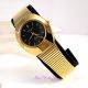 Omax Wasserbeständig / Wasserfest Schwarz & Gold Pl Designer Stil Edelstahl Armbanduhren Bild 20