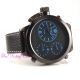 Designer Blau Militär Marineblau Officers Leder Triple Zeit 3 Zone Multi Dial Armbanduhren Bild 7