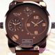 Omax Braun Ss Seiko Movt Herren Welt Multi Zone Triple Zeit Watch N004f55a Armbanduhren Bild 9