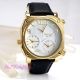 Omax Schwarz / Gold Seiko Movt Herren Welt Multi Zone Triple Zeit Watch T006g32a Armbanduhren Bild 10