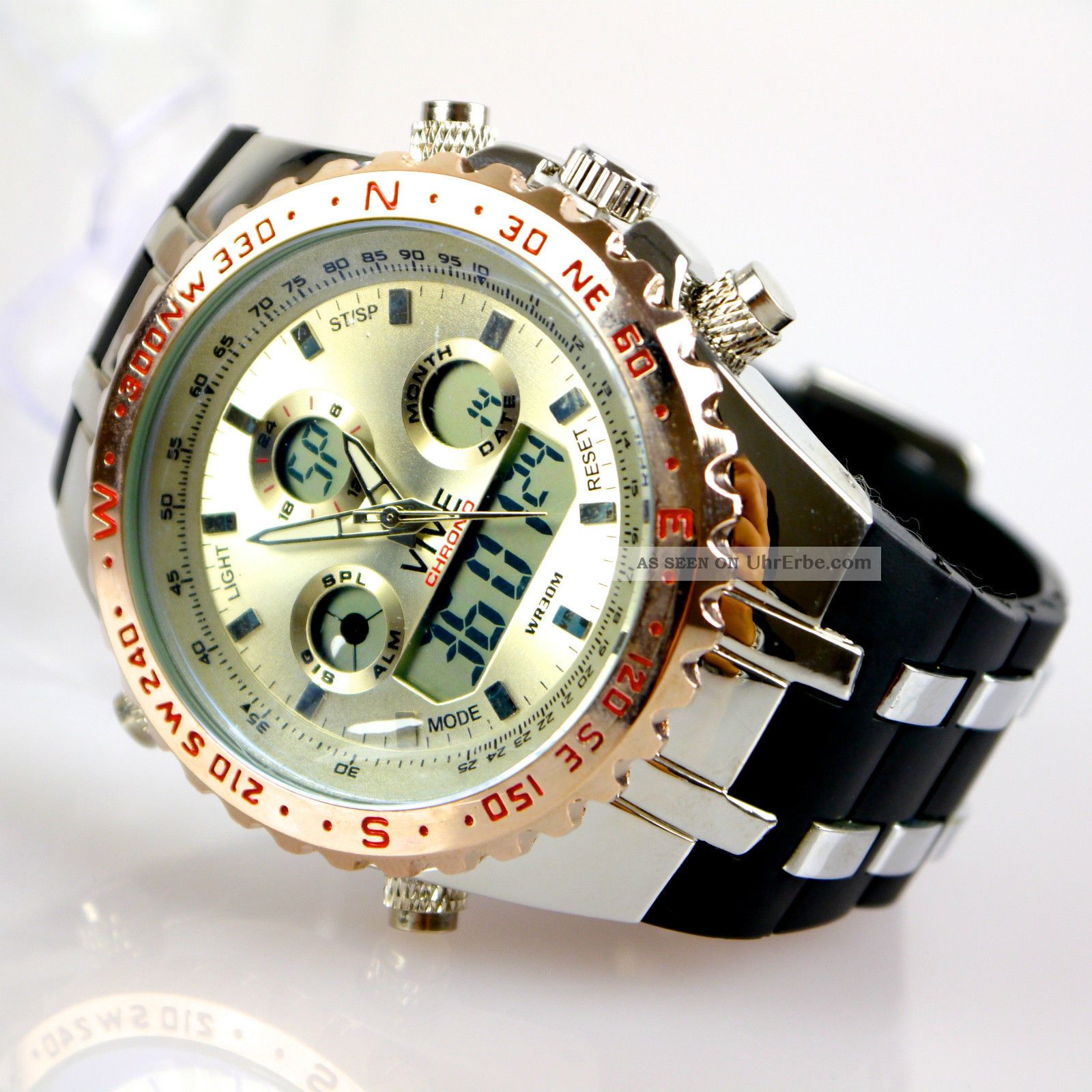 Herren Vive Armband Uhr Hartplastik Schwarz Watch Analog Digital Quarz Armbanduhren Bild