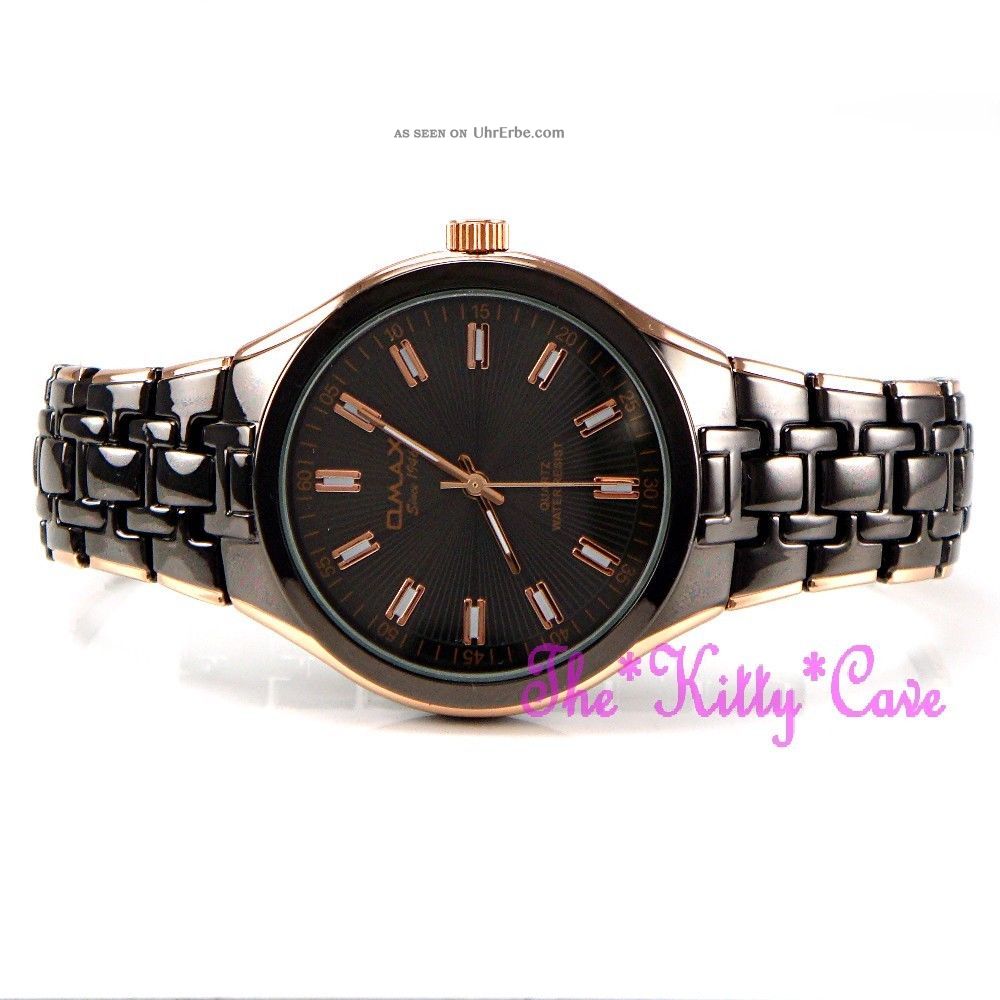 Omax Retro Gunmetal Bronze Braun And Rose Gold Platte Seiko Movt Kleid Watch