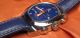 Herrenuhr Locman 1970 Chrono 49mm Edelstahl Lederarmband Blau 50m Armbanduhren Bild 4
