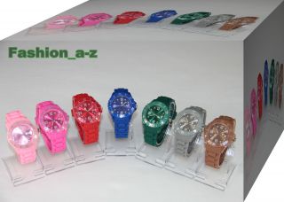 Uhr Quarzuhr Silikonarmband Damen Herren Armbanduhr Verschiedene Farben Bild