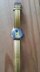 Armbanduhr Esprit M.  Datum Gelbes Lederarmband Retro 80iger Jahre (hingucker) Armbanduhren Bild 1