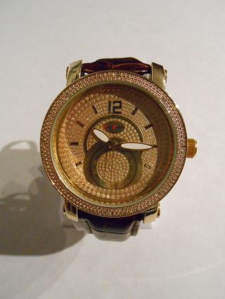 Jay Baxter - Xxl Herren Uhr Armbanduhr Echt Lederarmband Gold Analog - A0927 Bild