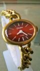 Glashütte Damenuhr Vergoldet Mit Seltenem Ziffernblatt Top Armbanduhren Bild 2