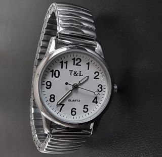 Damen Quartz Uhr Flexband Zug Armband Edelstahl Damenuhr Herrenuhr Leuchtzeiger Bild