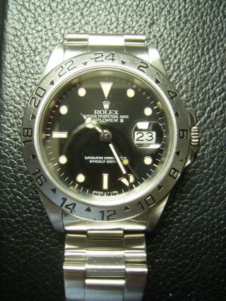 Rolex Explorer 2 - 16550 - Tritium Black Dial - 1984 - Selten - Sammler - Serviced Bild