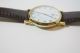 Schöne Flache Vergoldete Royal Quartz Armbanduhr Echtlederarmband Armbanduhren Bild 2