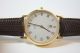 Schöne Flache Vergoldete Royal Quartz Armbanduhr Echtlederarmband Armbanduhren Bild 3