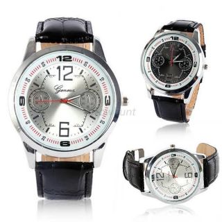 Neue Luxus - Leder Analog Quarz Herren Vogue Uhren Sport - Armbanduhr Bild