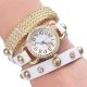 Quarz Goldkette Armbanduhr Wrap Leder Mädchen Charm Armband Analog Frauen C5 Armbanduhren Bild 3