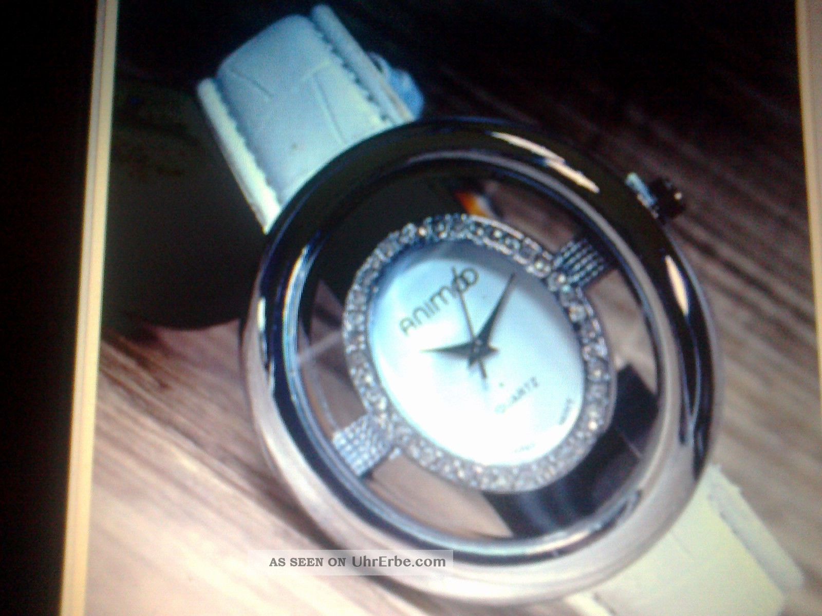 Damen Armbanduhr Weiß/silber Mit Strass Armbanduhren Bild