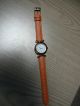 Uhr - Damenarmbanduhr - - Orangebraunes Band - Rosevergoldete Uhr Armbanduhren Bild 1