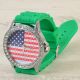 Usa Star Flagge Strass Damenuhr Armband Silikon Uhr Strasssteine Silikonarmband Armbanduhren Bild 4