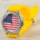 Usa Star Flagge Strass Damenuhr Armband Silikon Uhr Strasssteine Silikonarmband Armbanduhren Bild 6
