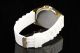 Adrina Damen Uhr Silikon Armbanduhr Strass Weiß Gold Leopard Armbanduhren Bild 1