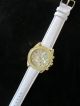 Excellanc Damen - Quartz - Uhr Strass Blingbling Gold Optik Armband Weiss Armbanduhren Bild 1