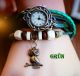 Armbanduhr Rund Modisch Damen Vintage Retro Quartz Analog Eule Anhänger Armbanduhren Bild 2
