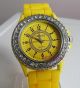 Damen Mädchen Armbanduhr Genfer Kristall Silikon Gel Gummi Uhr 6 Farben Armbanduhren Bild 1