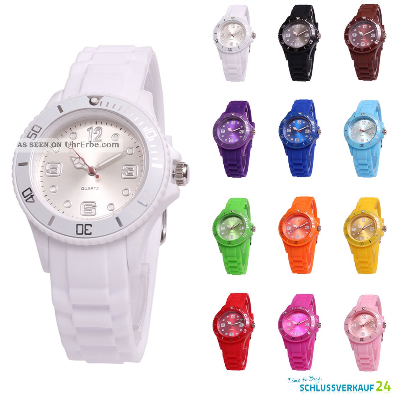 Sv24 Trend Armbanduhr Silikon Watch Uhr Damen Herren Kinder Quarz Uhren Farbwahl